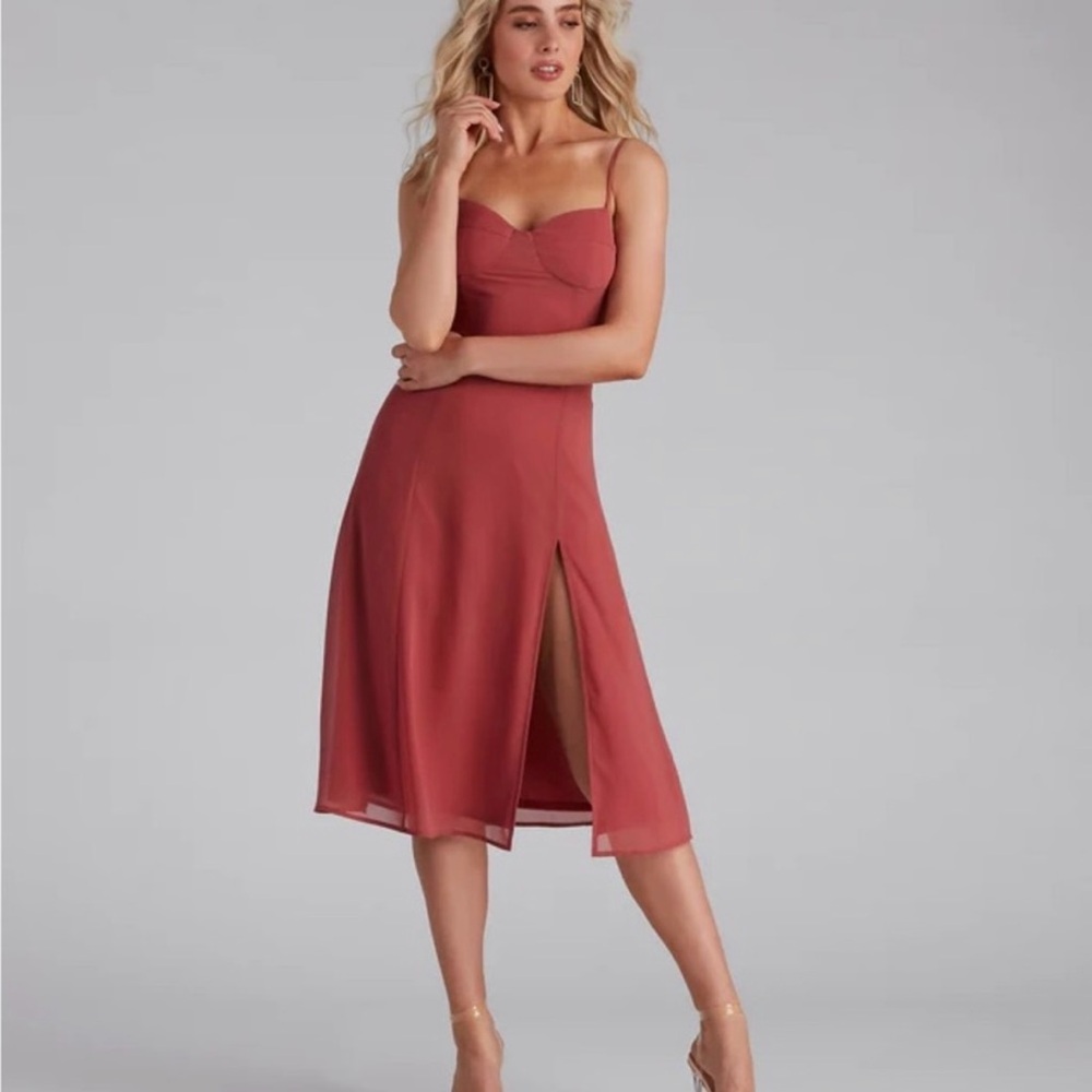Windsor Dusty Rose Midi Dress